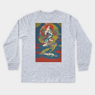 cool abstract ukiyo-e design Kids Long Sleeve T-Shirt